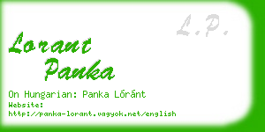 lorant panka business card